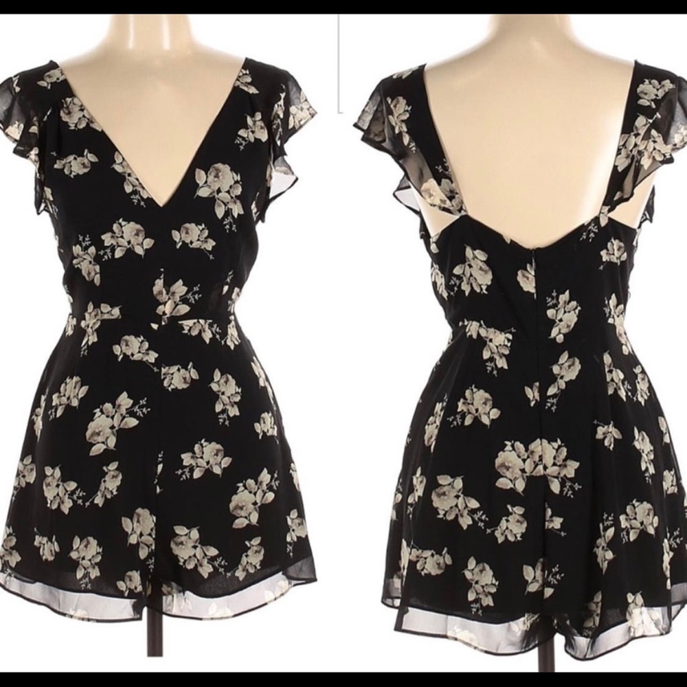Urban Outfitters Black Flower Romper